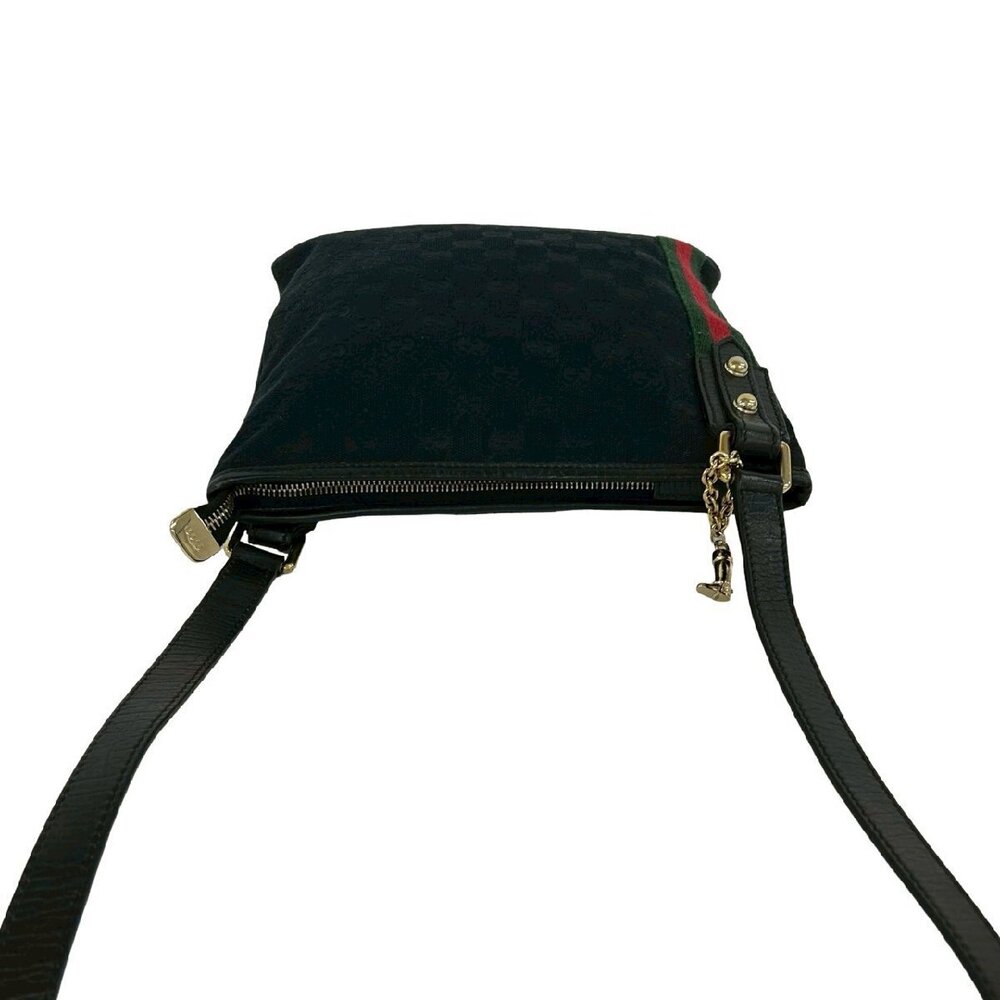 GUCCI Sherry GG canvas shoulder bag pochette sacoche black - Picture 6 of 10